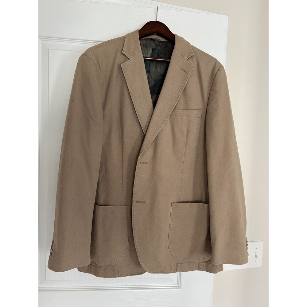 Men's Kroon Tan Cotton Blazer - 42R - 100% Cotton